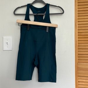 Girlfriend Collective bicycle shorts and Paloma bra